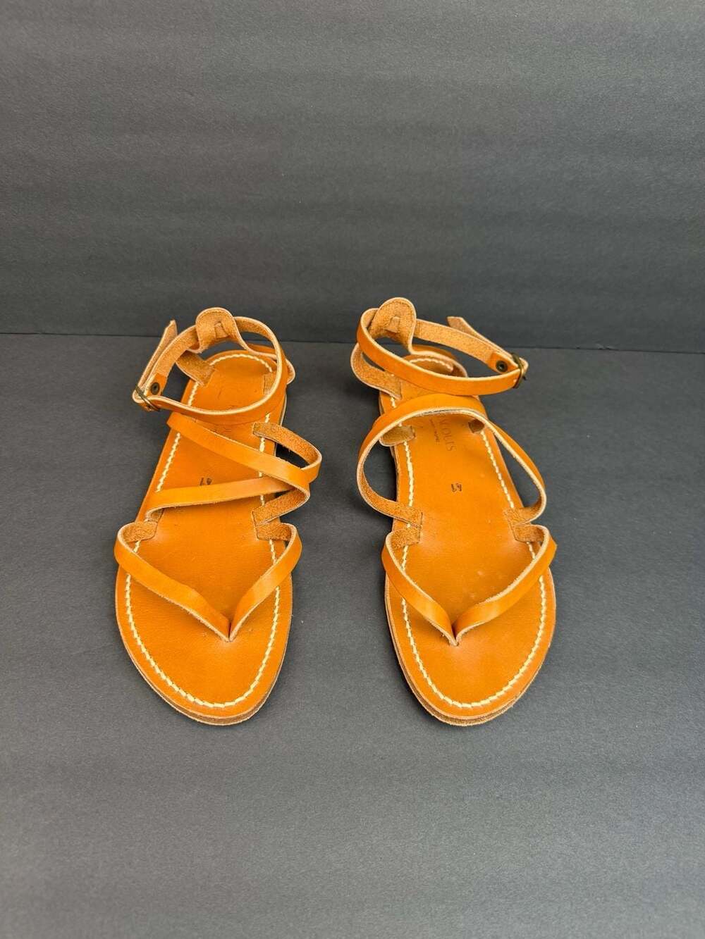 K. Jacques Epicure Leather Thong Ankle Strap Sandals US 10- 10.5 EU 41